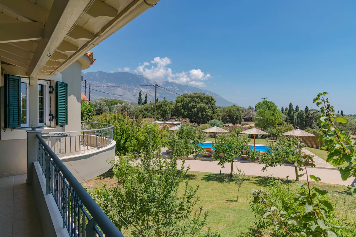 Garden view of Antia Villa Kefalonia – villa near Argostoli town.