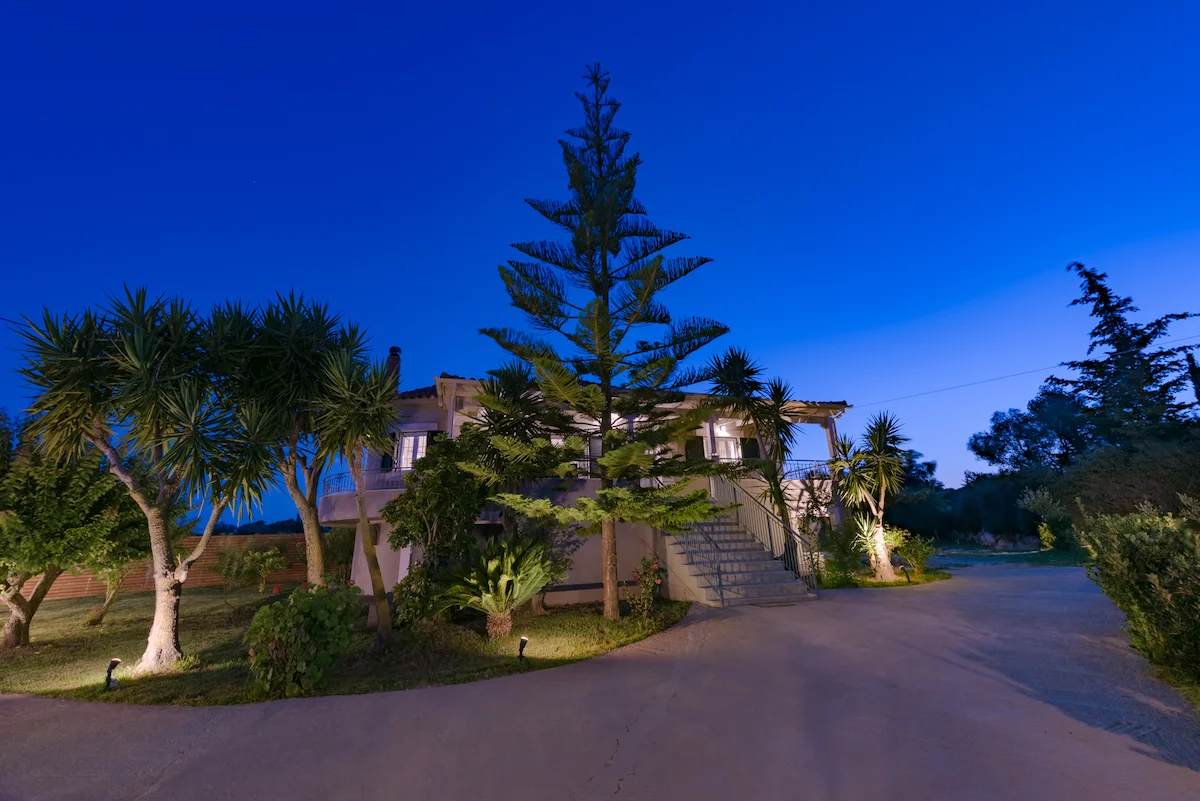 Terrace at Villa Kefalonia – Antia Villa with dining area.